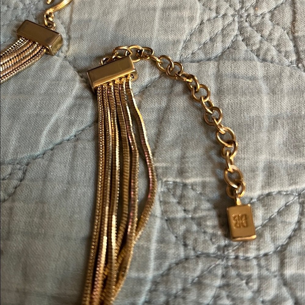 Authentic Vintage GIVENCHY Gold Multi-Chain Collar Necklace - Picture 8 of 17